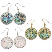 Brass Drop Earring, with Shell, plated, fashion jewelry & for woman nickel, lead & cadmium free, 45mm 