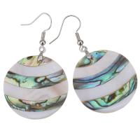 Brass Drop Earring, with Shell, plated, fashion jewelry & for woman, nickel, lead & cadmium free, 52mm,29mm 