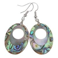 Brass Drop Earring, with Shell, plated, fashion jewelry & for woman, nickel, lead & cadmium free, 53mm 