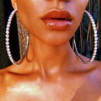Zinc Alloy Rhinestone Hoop Earring, with Rhinestone, fashion jewelry & for woman & with rhinestone 