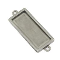 Stainless Steel Connector Setting, Rectangle & 1/1 loop, original color Approx 2.93mm 