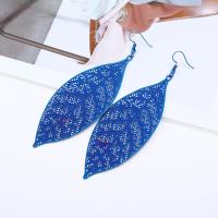 Stainless Steel Drop Earring, Leaf, plated, for woman & hollow 93*37 
