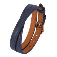 PU Leather Cord Bracelets, with Stainless Steel, fashion jewelry, blue 