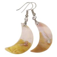 Brass Drop Earring, with Shell, plated, fashion jewelry & for woman, nickel, lead & cadmium free, 53mm 