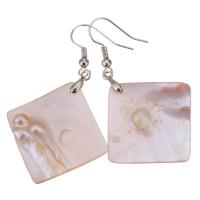 Brass Drop Earring, with Shell, plated, fashion jewelry & for woman, nickel, lead & cadmium free, 53mm 