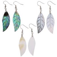 Brass Drop Earring, with Shell, plated, fashion jewelry & for woman nickel, lead & cadmium free, 65mm 