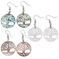 Brass Drop Earring, with Shell, plated, fashion jewelry & for woman nickel, lead & cadmium free, 48mm,25mm 