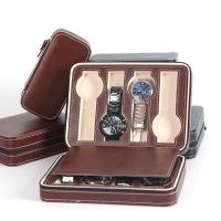 Leather Watch Box, PU Leather, Rectangle, portable 