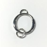Brass Connector, Donut, platinum color plated, 1/1 loop 