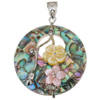 Brass Jewelry Pendants, with Shell, plated, fashion jewelry & DIY, nickel, lead & cadmium free Approx 