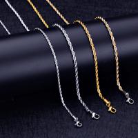 Мода нержавеющей стали ожерелье цепь, нержавеющая сталь, ювелирные изделия моды & разный размер для выбора & Женский, Много цветов для выбора, 210mm, продается Strand