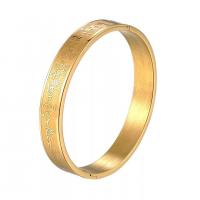 Stainless Steel Bangle, fashion jewelry & Buddhist jewelry & Unisex gold 