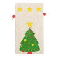 Linen Jewelry Pouches Bags, durable & Christmas Design, green 