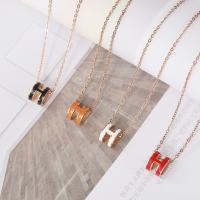 Titanium Steel Jewelry Necklace, Letter H, plated, with letter pattern & for woman 380*50mm, 20/Strand 