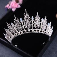 Bridal Tiaras, Zinc Alloy, Crown, silver color plated, for bridal & with rhinestone, 360*80mm 
