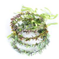 Bridal Hair Wreath, Resin, with Cloth, for woman, green, 160mm 