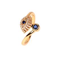 Brass Cuff Finger Ring, gold color plated, Adjustable & micro pave cubic zirconia & for woman, metallic color plated, 13mm 