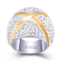 Anilo de dedo de acero inoxidable, estampado, diverso tamaño para la opción & para mujer & con diamantes de imitación, Vendido por UD