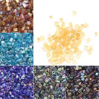 Perles en verres rocailles plaqués, perles de rocaille en verre, cadre, plus de couleurs à choisir, 4*4mm  Vendu par lot