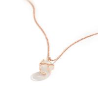 Titanium Steel Jewelry Necklace, Round, for woman, rose gold color, 450mm 