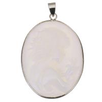 Brass Shell Pendants, with Shell, plated, fashion jewelry & DIY, nickel, lead & cadmium free Approx 