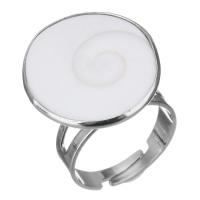 Brass Shell Finger Ring, with Shell, plated, fashion jewelry & for woman, nickel, lead & cadmium free, 23.5mm 
