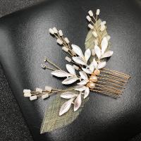 Decorative Hair Combs, Alloy, Leaf, plated  100*150mm 
