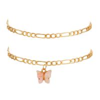 Zinc Alloy Anklet, anklet, with Gemstone, plated, 2 pieces & fashion jewelry & for woman nickel, lead & cadmium free 