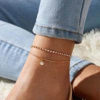 Zinc Alloy Anklet, plated, fashion jewelry & for woman & with rhinestone, nickel, lead & cadmium free 