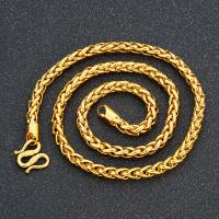 Латунь Ожерелье цепь, Другое покрытие, ювелирные изделия моды & Мужский, не содержит никель, свинец продается Strand
