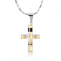 Stainless Steel Jewelry Necklace, Cross, durable & punk style & for man .68 Inch 