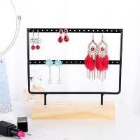Iron Earring Display, with Pine, durable, white and black, 230*220*70mm 