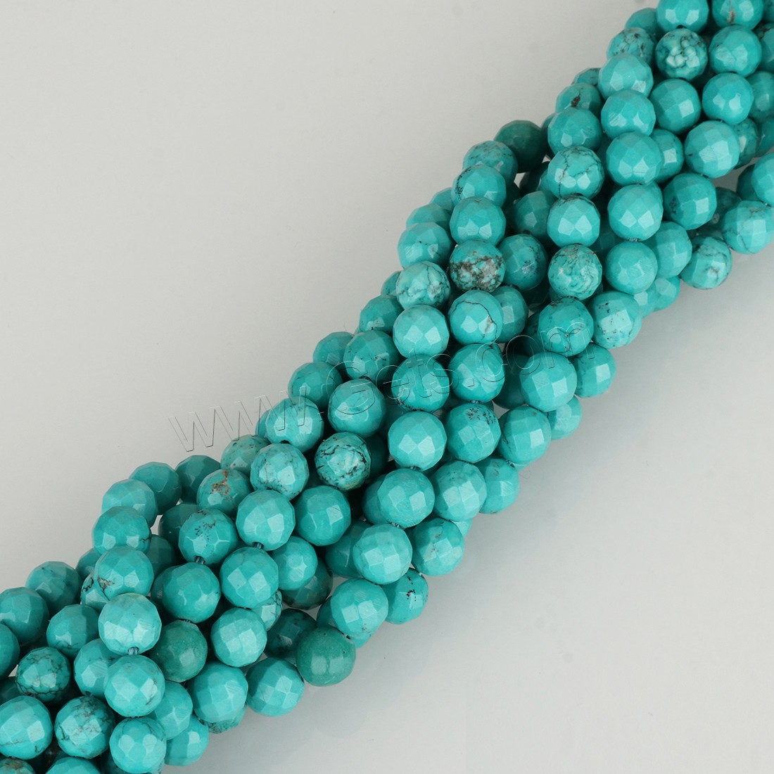 Perles turquoise naturelles teintées, Rond, normes différentes pour le choix & facettes, vert, Trou:Environ 1-1.5mm, Vendu par brin