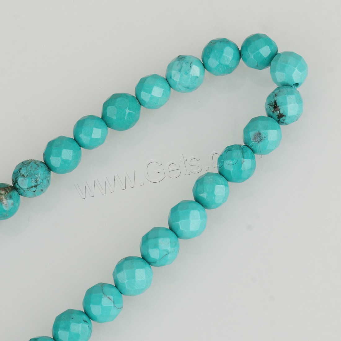 Dyed Natural Turquoise Beads, Round, different size for choice & faceted, green, Hole:Approx 1-1.5mm, Sold By Strand