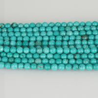 Dyed Natural Turquoise Beads, Round & faceted, green Approx 1-1.5mm 