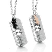 Titanium Steel Couple Pendant, polished, durable, mixed colors 