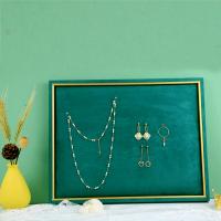 Velvet Necklace Display, Suede, with Microfiber PU, Square, durable & vintage, deep green, 480*380*20mm 