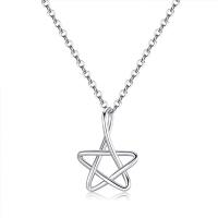 Sterling Silver Star Pendants, 925 Sterling Silver, platinum plated, for woman & hollow 