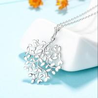 Sterling Silver Pendants, 925 Sterling Silver, Lucky Tree, platinum plated, for woman & hollow 