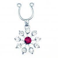 Stainless Steel Nipple Ring, Flower, plated, Adjustable & hypo allergic & micro pave rhinestone 1.6mm  