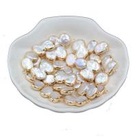 Kultivierten Süßwasser Perle Messing Anhänger, Perlen, mit Messing, DIY, Goldfarbe, 13-19mm, verkauft von PC