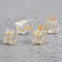 joyas de colgante de cristal de corazón, Plástico, Bricolaje & diverso tamaño para la opción, dorado, Vendido por UD