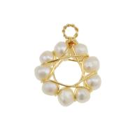Brass Earring Drop Component, pearl, DIY gold  