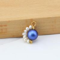 Brass Jewelry Pendants, pearl, with Brass, DIY 