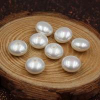 Half Drilled Cultured Freshwater Pearl Beads, plated, DIY white 