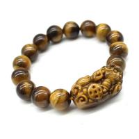 Tiger Eye Beads, with Agate, Ball, Unisex earth yellow  