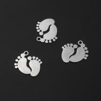 Stainless Steel Pendants, Footprint, plated, DIY Approx 1mm  