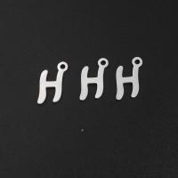 Stainless Steel Letter Pendant, Letter H, plated, DIY Approx 1mm  