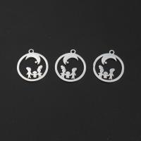 Stainless Steel Pendants, Round, plated, DIY & hollow Approx 1mm  