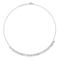 Collar de la joyería de plata esterlina, Plata de ley 925, chapado en color de plata, Vintage & para mujer, 4mm, longitud:15.94 Inch, Vendido por Sarta